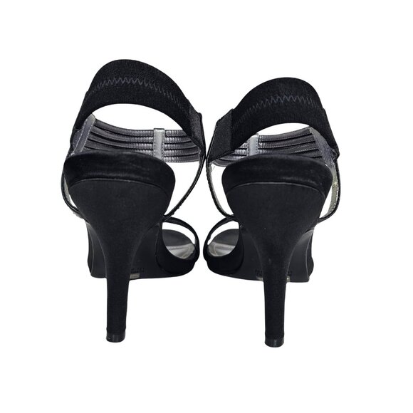 KENNETH COLE REACTION "Know Way" Black Satin T-Strap Heels | US 8.5 | $129 - Picture 5 of 7